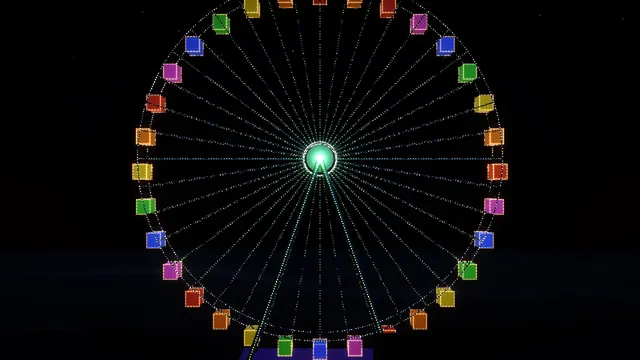 Noria gigante de la Alameda encendido de noche en el juego